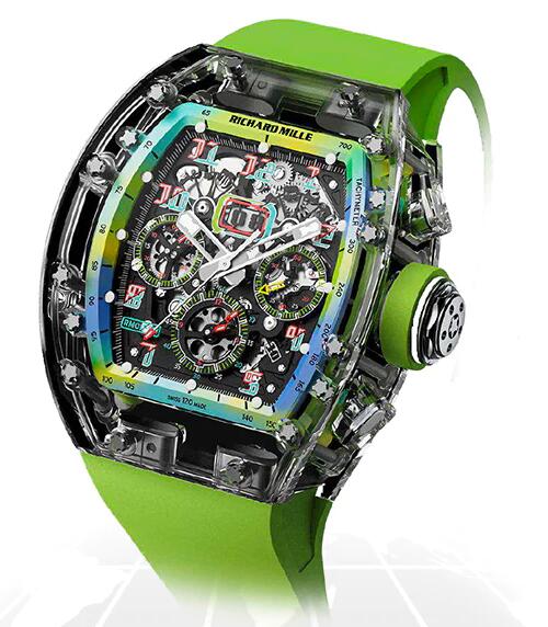 Best Richard Mille RM011 SAPPHIRE FLYBACK CHRONOGRAPH "A11 TIME MACHINE GREEN" Replica Watch